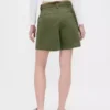 6" midhøye plisserte shorts i twill