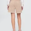 6" midhøye plisserte shorts i twill
