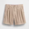 6" midhøye plisserte shorts i twill