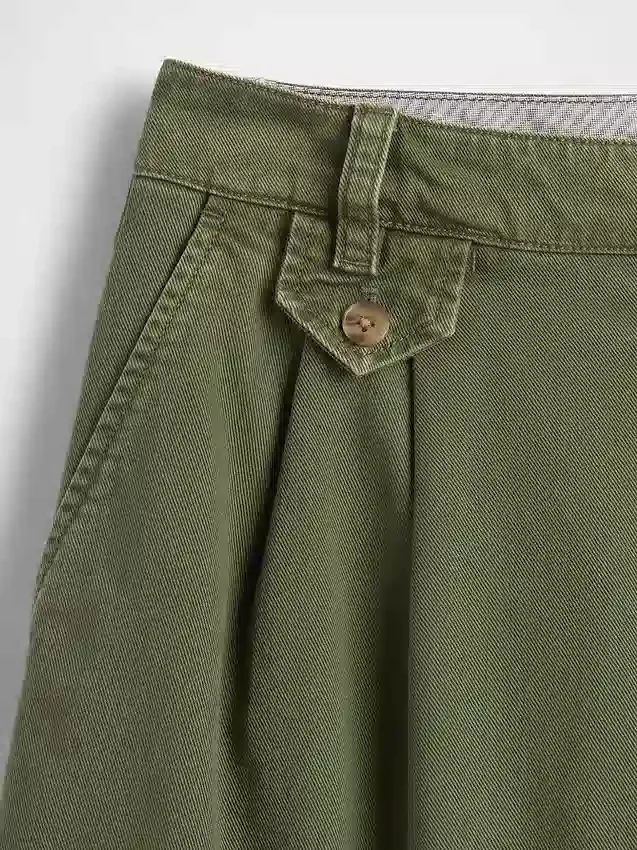 6" midhøye plisserte shorts i twill