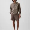 7,5" Shorts i lin-bomullsblanding