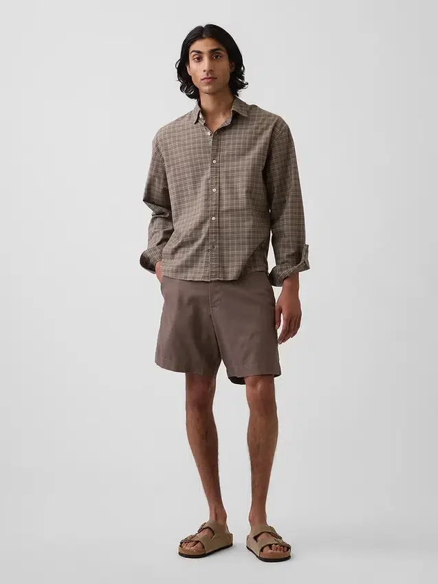 7,5" Shorts i lin-bomullsblanding