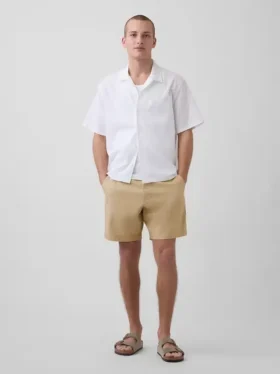 7,5" Shorts i lin-bomullsblanding