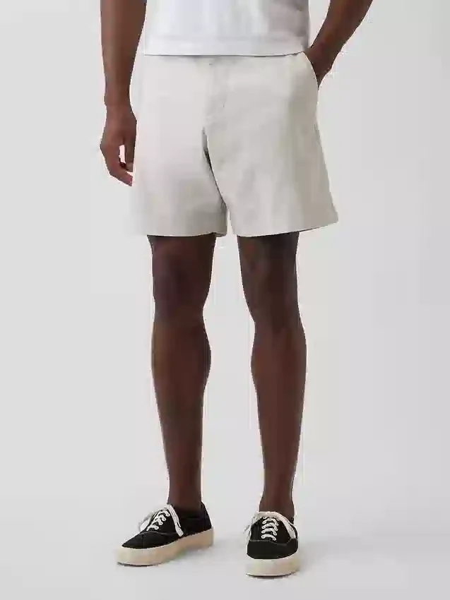 7,5" Shorts i lin-bomullsblanding