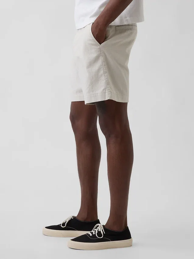 7,5" Shorts i lin-bomullsblanding
