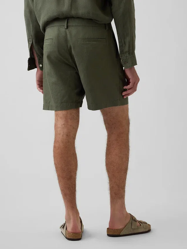 7,5" Shorts i lin-bomullsblanding