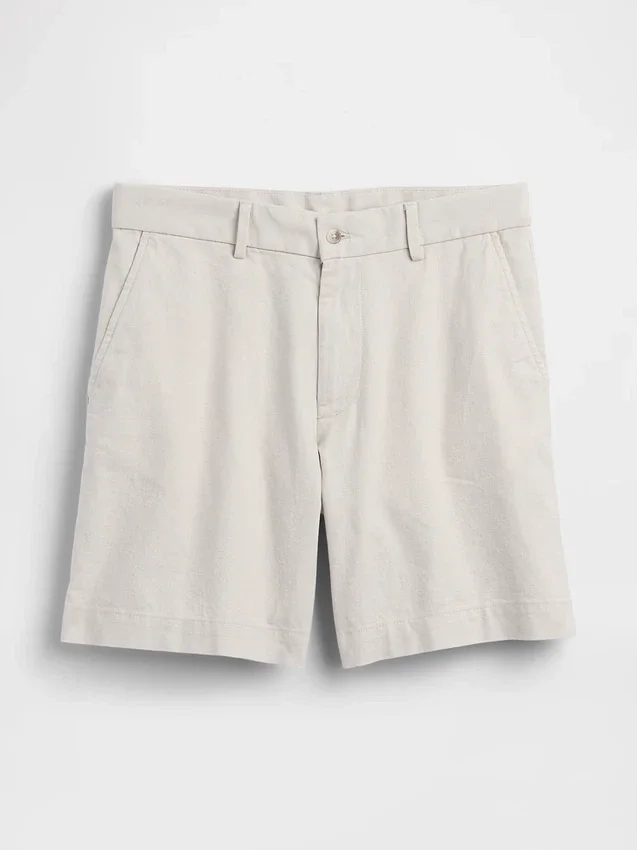 7,5" Shorts i lin-bomullsblanding