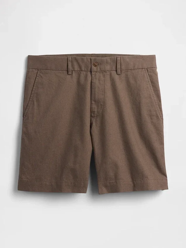 7,5" Shorts i lin-bomullsblanding