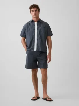 7" avslappede shorts i poplin