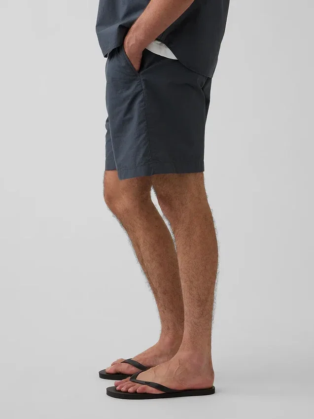 7" avslappede shorts i poplin