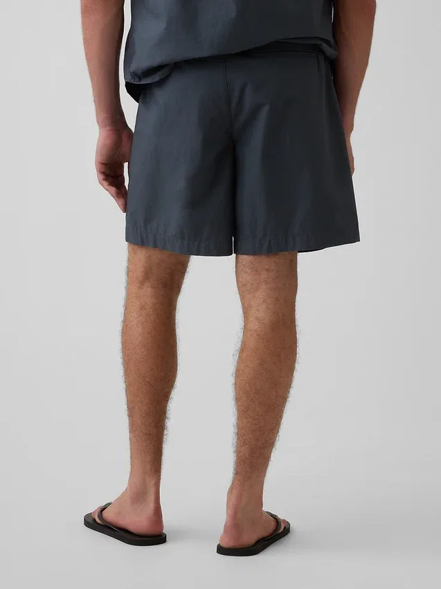 7" avslappede shorts i poplin