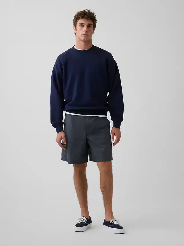 7" avslappede shorts i poplin