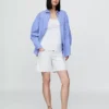 7" Mammaklær-shorts i denim med hel front