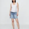 7" Mammaklær-shorts i denim med hel front