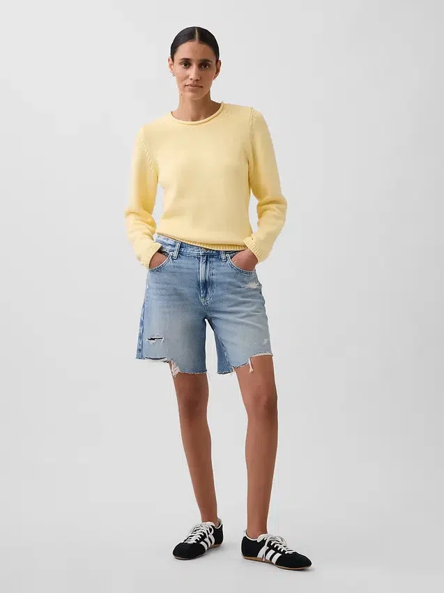 8" Bermudashorts i løs passform med middels høy midje