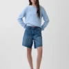8" Bermudashorts i løs passform med middels høy midje