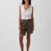 8" Bermudashorts i løs passform med middels høy midje