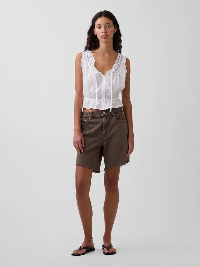 8" Bermudashorts i løs passform med middels høy midje