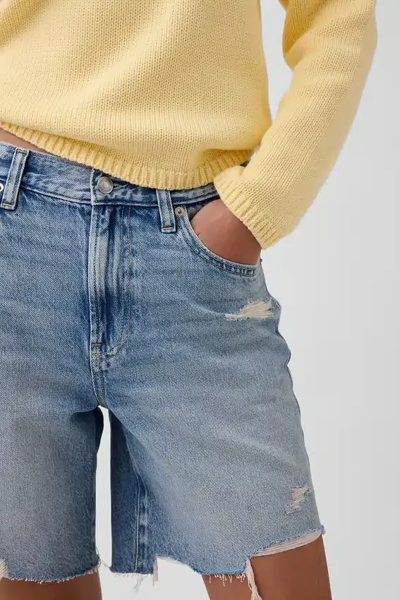 8" Bermudashorts i løs passform med middels høy midje