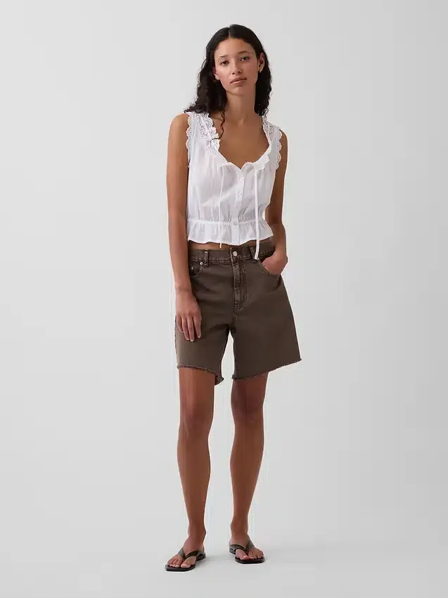 8" Bermudashorts i løs passform med middels høy midje
