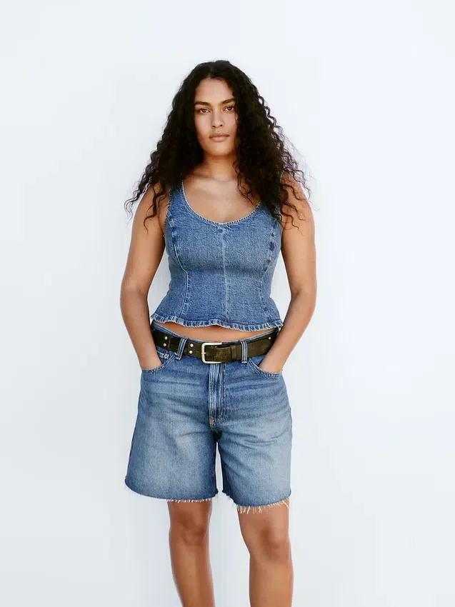 8" Bermudashorts i løs passform med middels høy midje