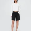 8" Bermudashorts i løs passform med midhøy midje i 90-tallsstil