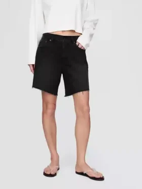8″ Bermudashorts i løs passform med midhøy midje i 90-tallsstil