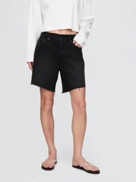 8″ Bermudashorts i løs passform med midhøy midje i 90-tallsstil