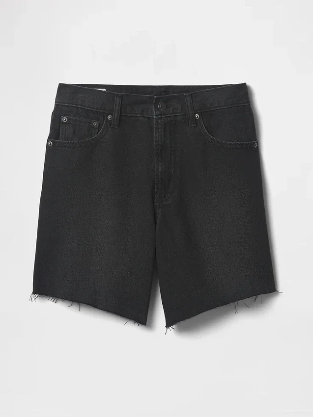 8" Bermudashorts i løs passform med midhøy midje i 90-tallsstil