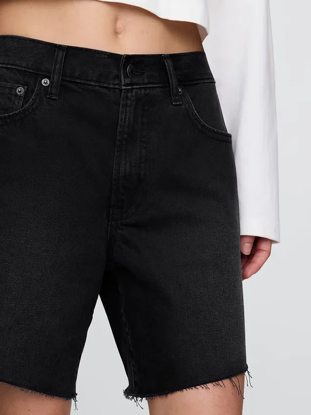 8" Bermudashorts i løs passform med midhøy midje i 90-tallsstil