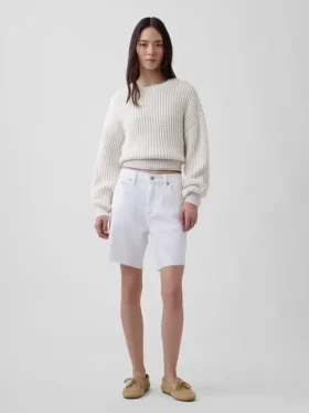 8" Bermudashorts med middels høy midje, ultramyk og løs passform