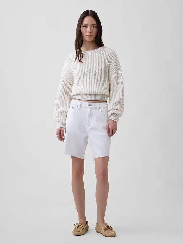 8" Bermudashorts med middels høy midje, ultramyk og løs passform