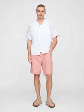 9" Easy-shorts i lin og bomull