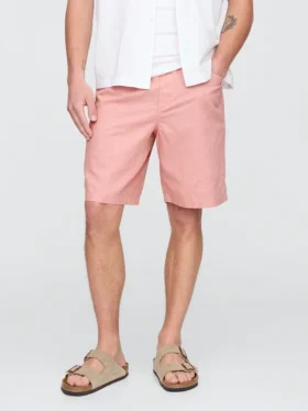9″ Easy-shorts i lin og bomull
