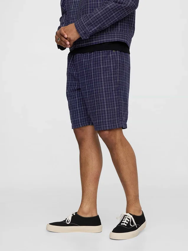 9" Easy-shorts i lin og bomull