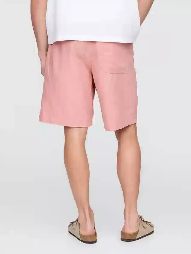 9" Easy-shorts i lin og bomull