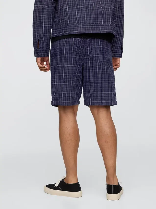 9" Easy-shorts i lin og bomull