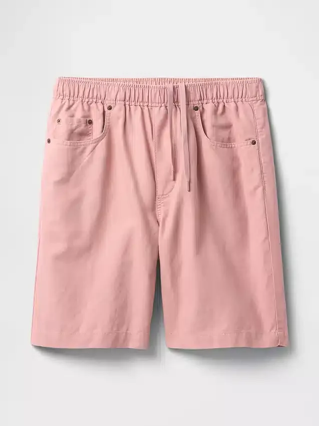 9" Easy-shorts i lin og bomull