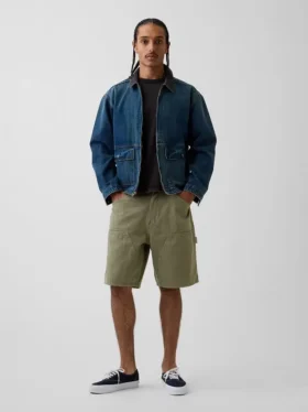 9" løse tømrershorts i denim