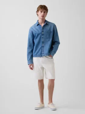 9" løse tømrershorts i denim