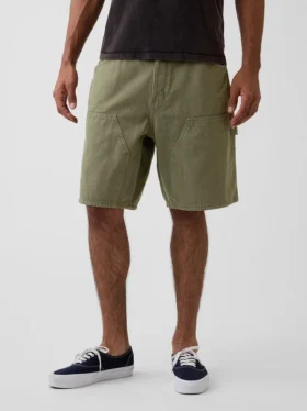 9″ løse tømrershorts i denim