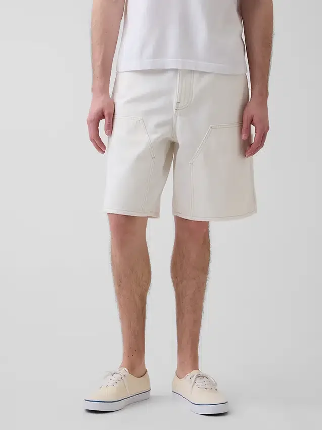 9" løse tømrershorts i denim