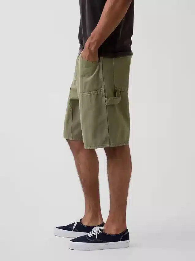 9" løse tømrershorts i denim