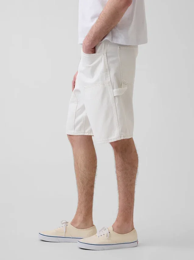 9" løse tømrershorts i denim