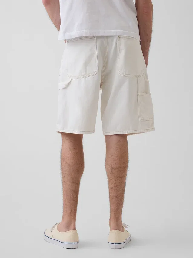 9" løse tømrershorts i denim