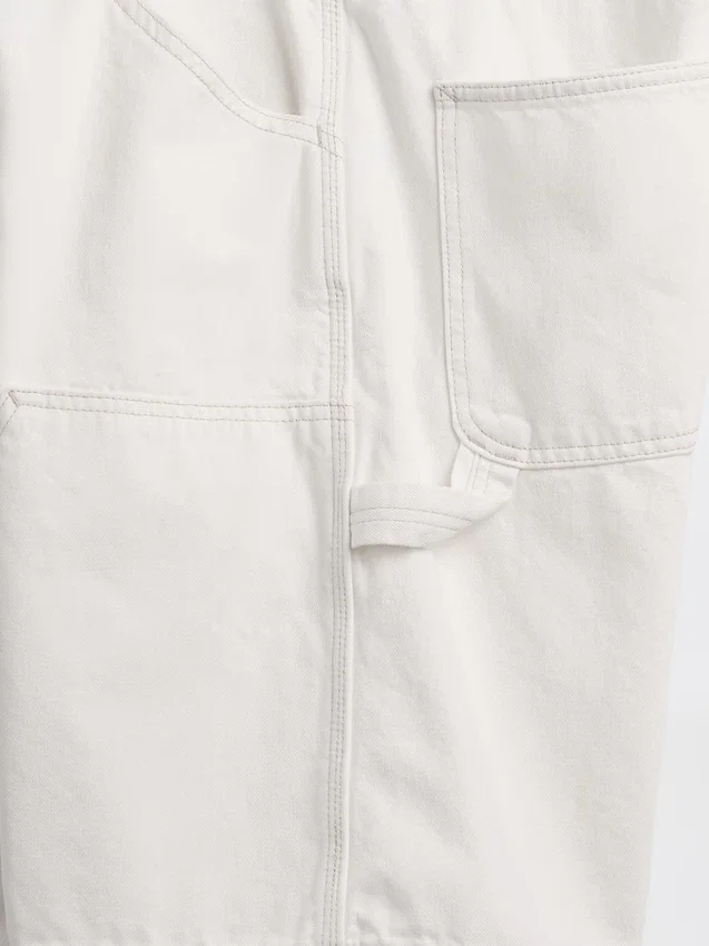 9" løse tømrershorts i denim