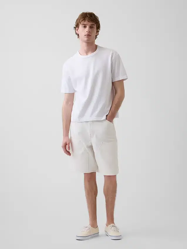 9" løse tømrershorts i denim