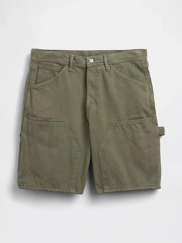 9" løse tømrershorts i denim