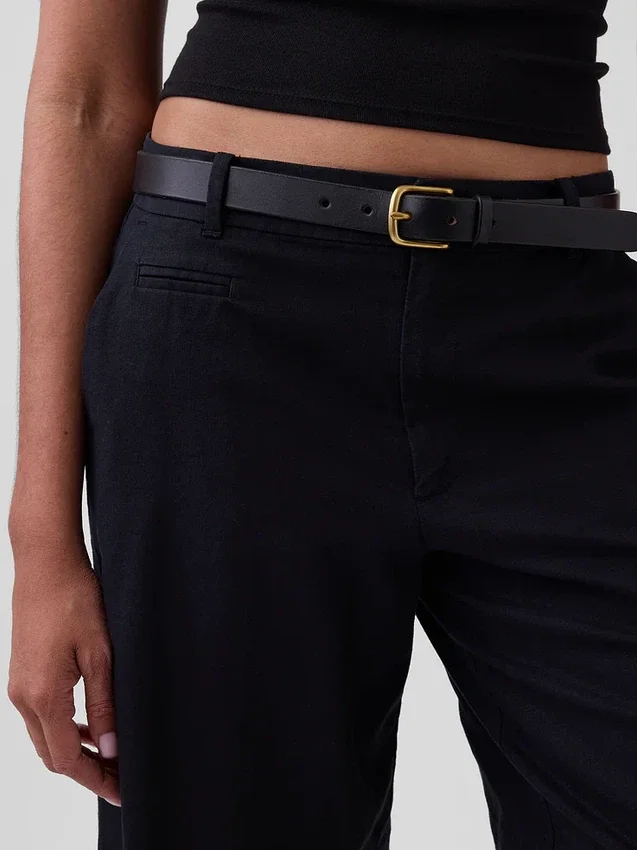 9" shorts i linblanding med lav midje