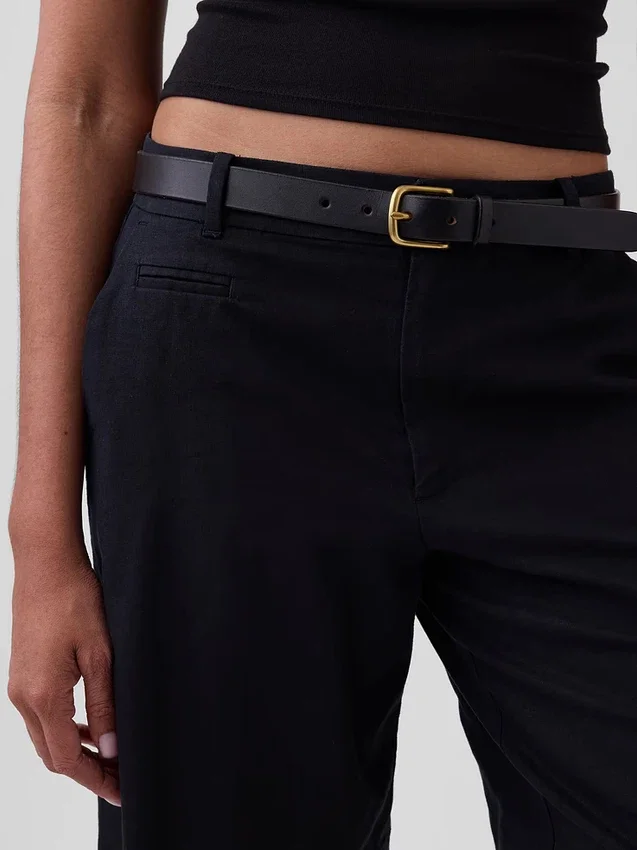 9" shorts i linblanding med lav midje